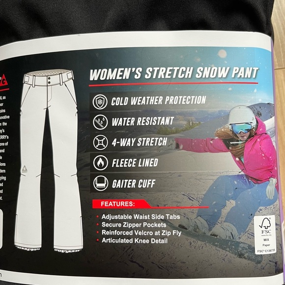 GERRY Women's 4-Way Stretch Water Resistant Fleece Lined Snow Pants Size XS NEW - Picture 3 of 6